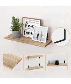 Zestaw Drewnianych Półek Ściennych 6 sztuk 40 x 15 cm