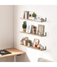 Zestaw Drewnianych Półek Ściennych 6 sztuk 40 x 15 cm