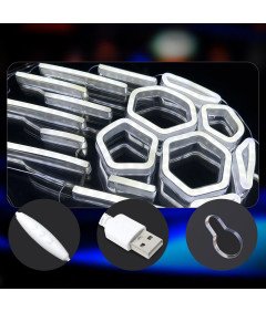 Dekoracyjny Neon LED USB w Kształcie Piłki Regulowany Biały 40 x 20 cm