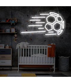 Dekoracyjny Neon LED USB w Kształcie Piłki Regulowany Biały 40 x 20 cm
