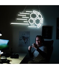 Dekoracyjny Neon LED USB w Kształcie Piłki Regulowany Biały 40 x 20 cm