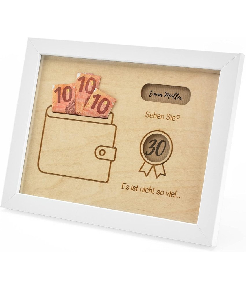 Ramka Prezentowa z Miejscem na Banknoty Vintage Biała 27x21 cm