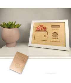 Ramka Prezentowa z Miejscem na Banknoty Vintage Biała 27x21 cm