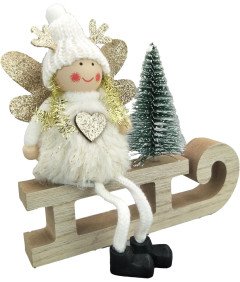 Zestaw Dekoracji Świątecznych Figurki Aniołów 2 szt 13.5 x 15 cm