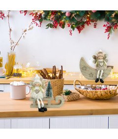 Zestaw Dekoracji Świątecznych Figurki Aniołów 2 szt 13.5 x 15 cm