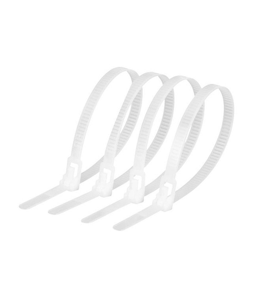 Zestaw Trytytek Wytrzymałe Białe 100 szt 20 x 4.8 cm