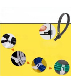 Zestaw Trytytek Wytrzymałe Białe 100 szt 20 x 4.8 cm