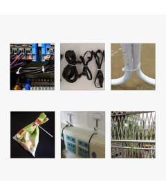 Zestaw Trytytek Wytrzymałe Białe 100 szt 20 x 4.8 cm