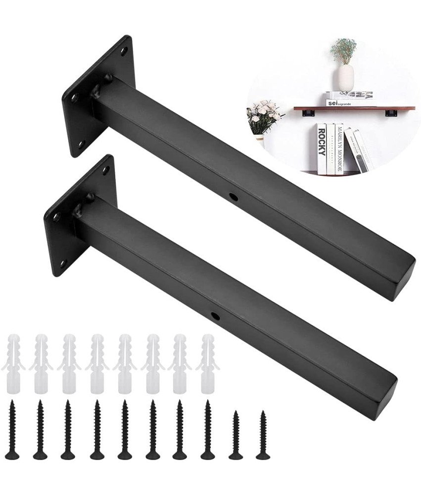 Wsporniki Regałowe 2 Sztuki Metalowe 20x2cm Obciążenie do 25kg Czarne