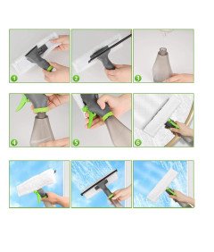 Myjka do okien z Dozownikiem 3 w 1 Funkcja Spryskiwania Usuwania Wody