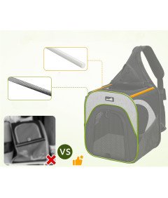 Pecute Przenośny Plecak do Transportu Zwierząt Siatkowany Szary