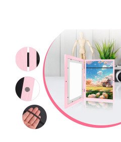 Okvir za fotografije A4, lesen, roza 32 x 24 cm