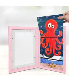 Okvir za fotografije A4, lesen, roza 32 x 24 cm