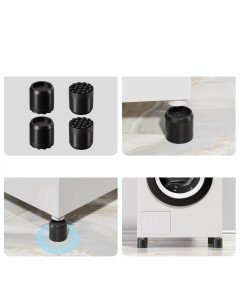 Protivibracijske blazinice za pohištvo s priseski Črna 4 kosi