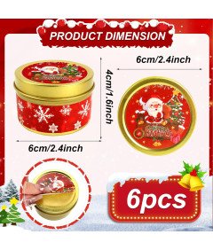 Božična sveča Set 6 kosov nedišavljenih božičnih sveč