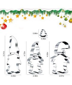 Komplet kalupov za božične piškote 3 kosi iz nerjavečega jekla 13,5 cm