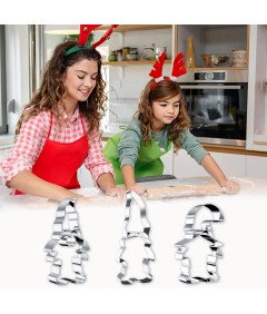 Komplet kalupov za božične piškote 3 kosi iz nerjavečega jekla 13,5 cm