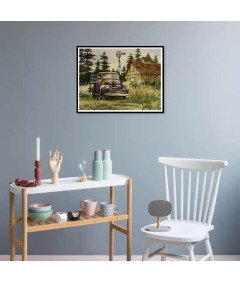 5D Malowanie diamentowe DIY, 12 x 16 cali Brązowa ciężarówka akryl
