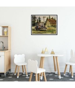 5D Malowanie diamentowe DIY, 12 x 16 cali Brązowa ciężarówka akryl