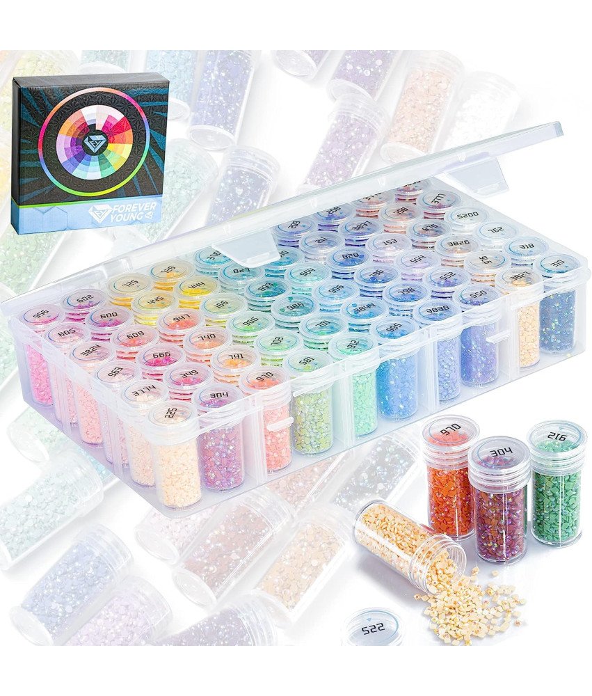 Zestaw do Malowania Diamentami DIY z Organizerem 60 Kolorów 90000 szt