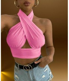 Modny i seksowny top na ramiączkach Genuiskids kolor różowy, rozmiar S