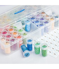 Zestaw do Malowania Diamentami DIY z Organizerem 60 Kolorów 90000 szt