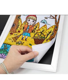 Ramka na Zdjęcia Rysunki Dzieci A4 Drewniana Biała 24 x 32.8 cm