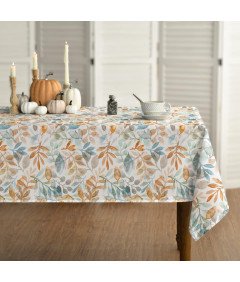 Horaldaily Namizni prt z modrimi in oranžnimi listi 130 cm x 220 cm