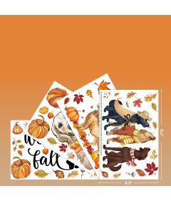 Horaldaily Jesenske okenske nalepke Set 77 kosov