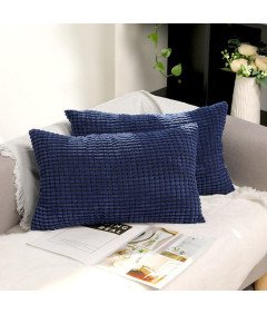 Zestaw 2 Poszewek na Poduszki Dekoracyjne 45 cm x 60 cm Niebieskie