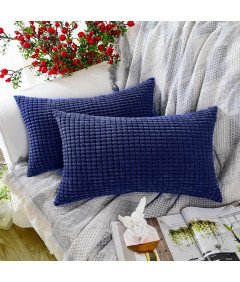 Zestaw 2 Poszewek na Poduszki Dekoracyjne 45 cm x 60 cm Niebieskie