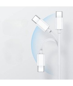 Kabel za hitro polnjenje USB tipa C z USB C 60W 1,8 m bele barve