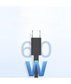 Kabel za hitro polnjenje USB tipa C z USB C 60W 1,8 m črn