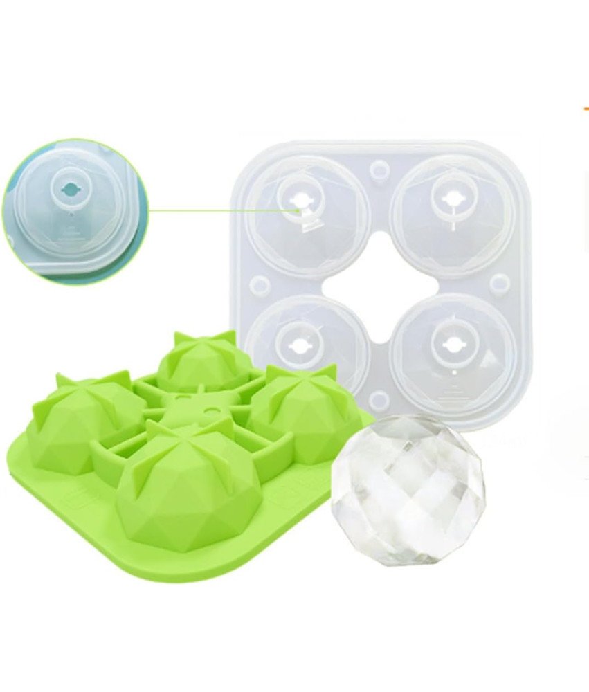 Silikonowa Foremka do Lodu w Kształcie Kuli 5 cm Zielona 4 Przegródki