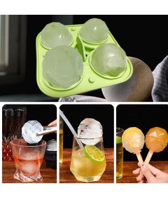Silikonski kalup za ledene kroglice 5 cm zelen 4 predali