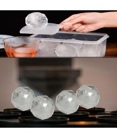 Silikonowa Foremka do Lodu w Kształcie Kuli 5 cm Zielona 4 Przegródki