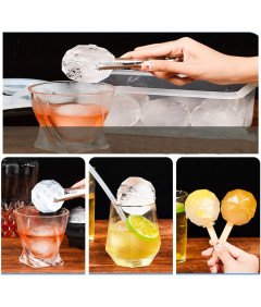 Silikonowa Foremka do Lodu w Kształcie Kuli 5 cm Zielona 4 Przegródki