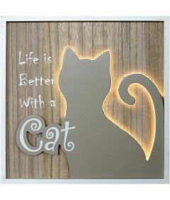 SEINHIJO 3D Cat Wall Art LED Light 40cm stenska dekoracija