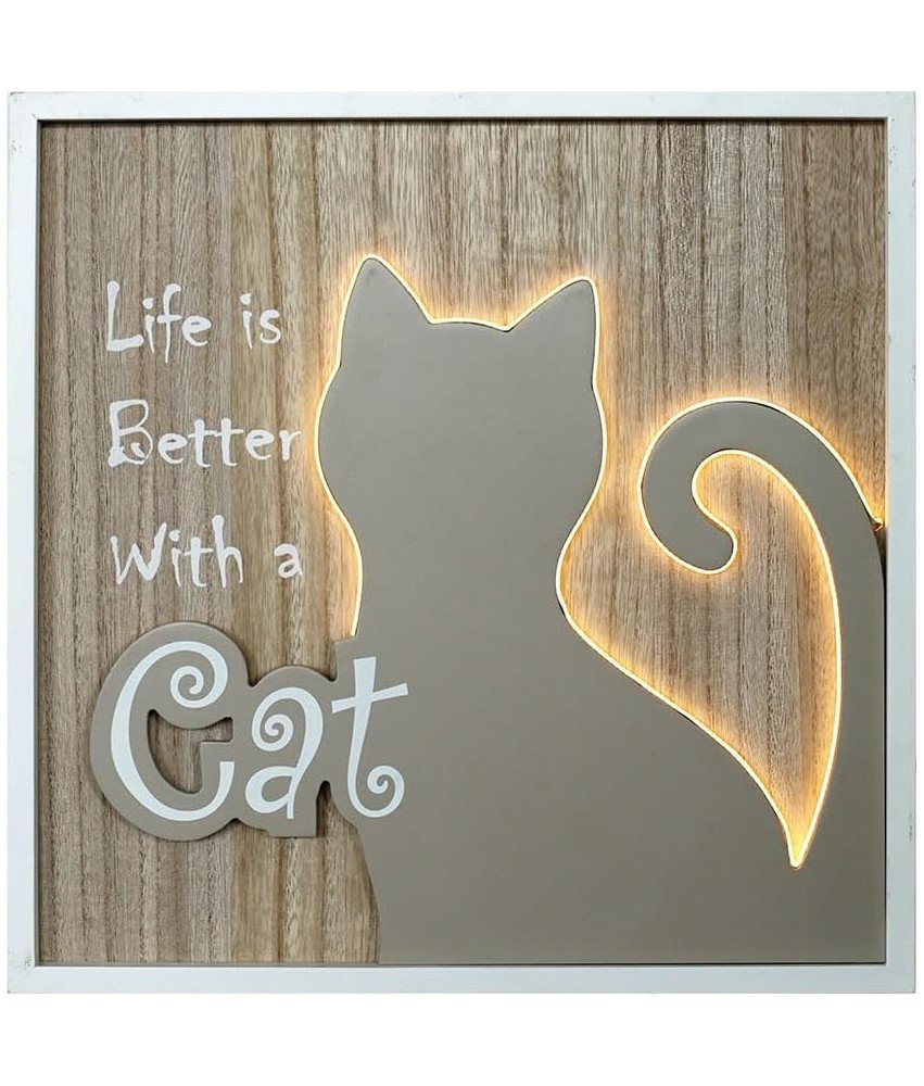 SEINHIJO 3D Cat Wall Art LED Light 40cm stenska dekoracija