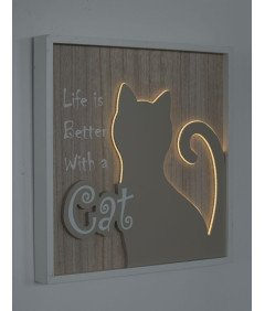 SEINHIJO 3D Cat Wall Art LED Light 40cm stenska dekoracija