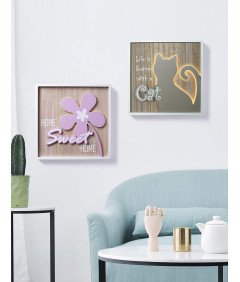 SEINHIJO 3D Cat Wall Art LED Light 40cm stenska dekoracija