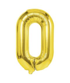 Balon iz folije Število 0 Rojstni dan Obletnica Zlata 80 cm
