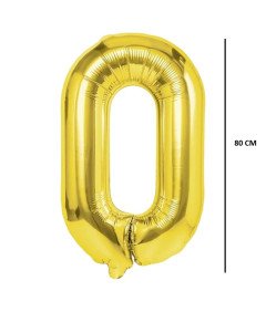 Balon iz folije Število 0 Rojstni dan Obletnica Zlata 80 cm