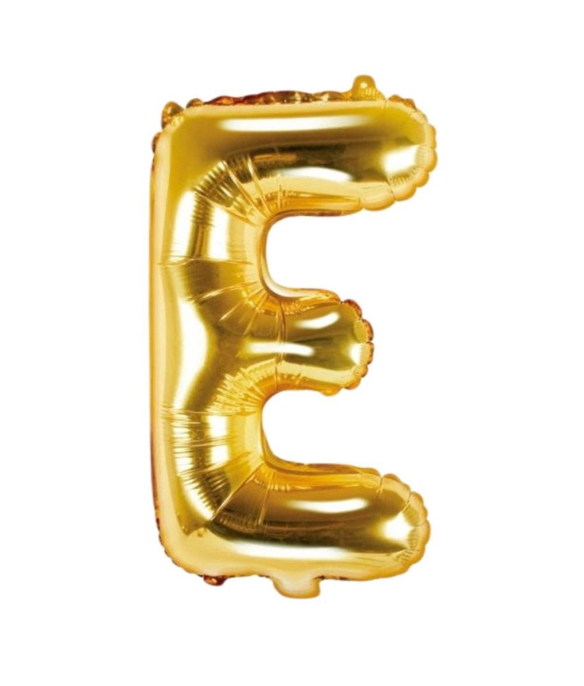Balon iz folije Pismo E Rojstni dan Obletnica Zlata 40 cm