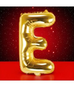Balon iz folije Pismo E Rojstni dan Obletnica Zlata 40 cm