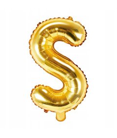 Foliowy Balon Litera S Urodziny Rocznica Złoty 40 cm