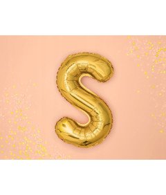 Foil balon pismo S rojstni dan obletnica zlato 40 cm