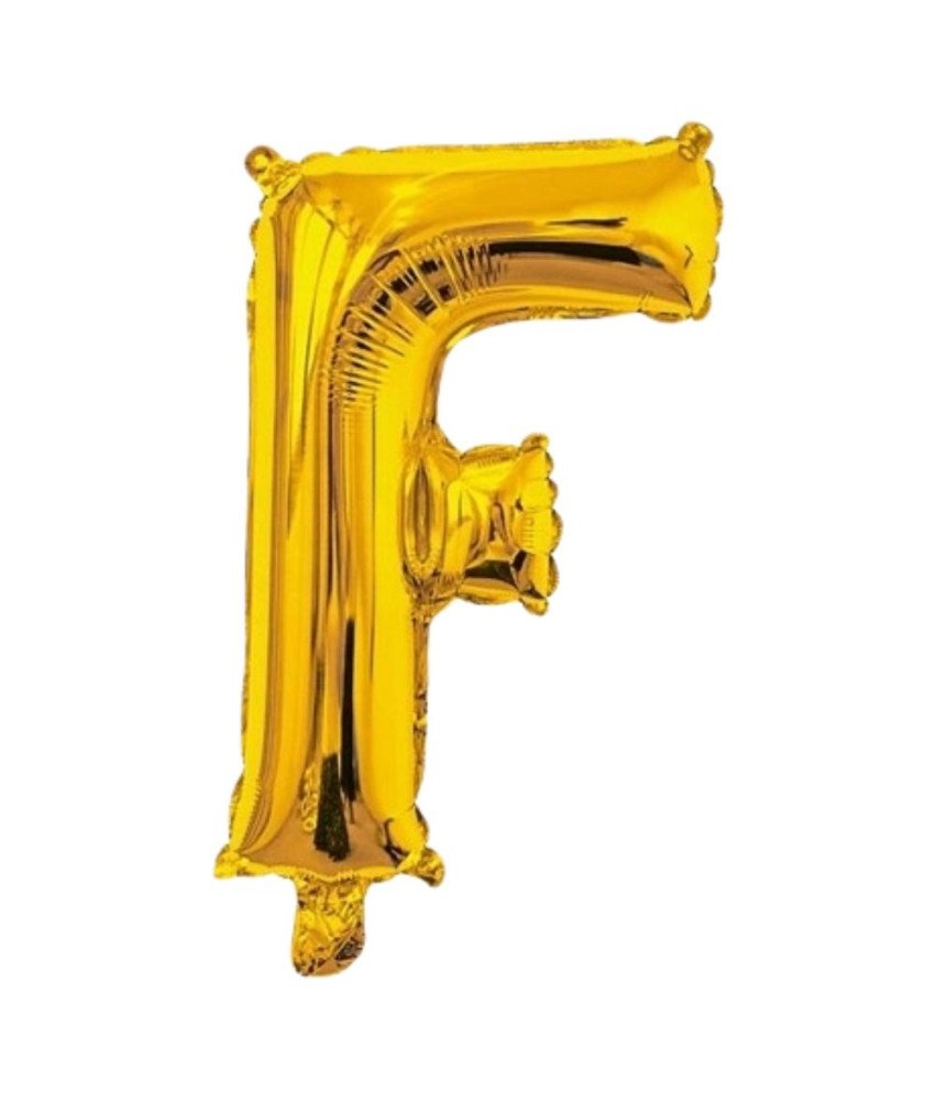 Balon iz folije Pismo F Rojstni dan Obletnica Zlata 40 cm