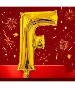 Balon iz folije Pismo F Rojstni dan Obletnica Zlata 40 cm