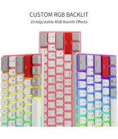 MECHANIČNA IGRA BELA KLAVITURA TIPKOVNICA NEWMEN GM610 RGB 60% BLUETOOTH USB